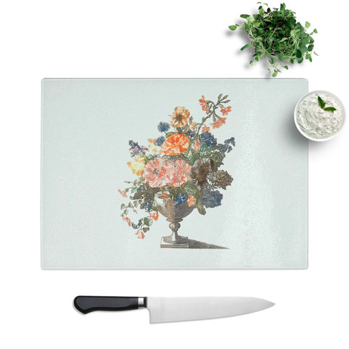 East Urban Home Tempered Glass Vase of Flowers by Johan Teyler Chopping